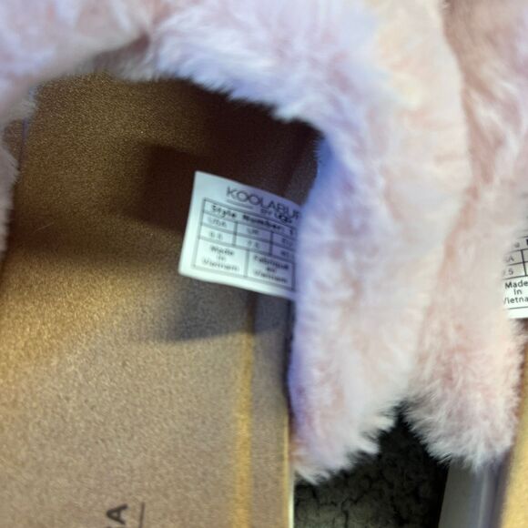 Koolaburra by UGG Batya Faux Fur Slippers Womens 9.5 Pink Shoes Platform Sandal - Picture 7 of 9